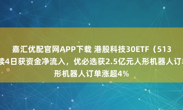 嘉汇优配官网APP下载 港股科技30ETF（513160）连续4日获资金净流入，优必选获2.5亿元人形机器人订单涨超4%